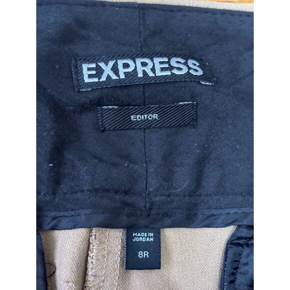 Express Womens Editor Bootcut Dress Pants Size 8 Camel Tan Stretch Trousers - Picture 3 of 5